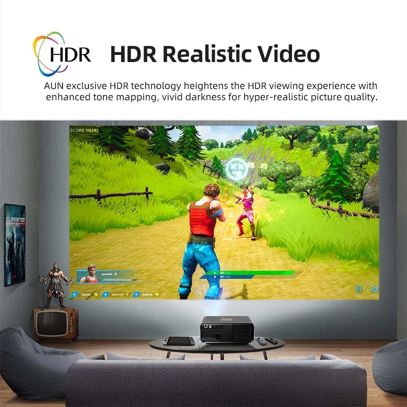 AUN U001 4K 18000 Lumens Portable Home Theater LED HD Digital Projector (EU Plug) 5