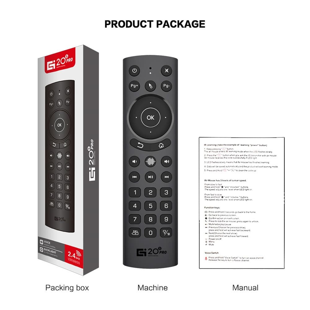G20S Pro Voice Backlight Version 2.4G Air Mouse Remote Control 2