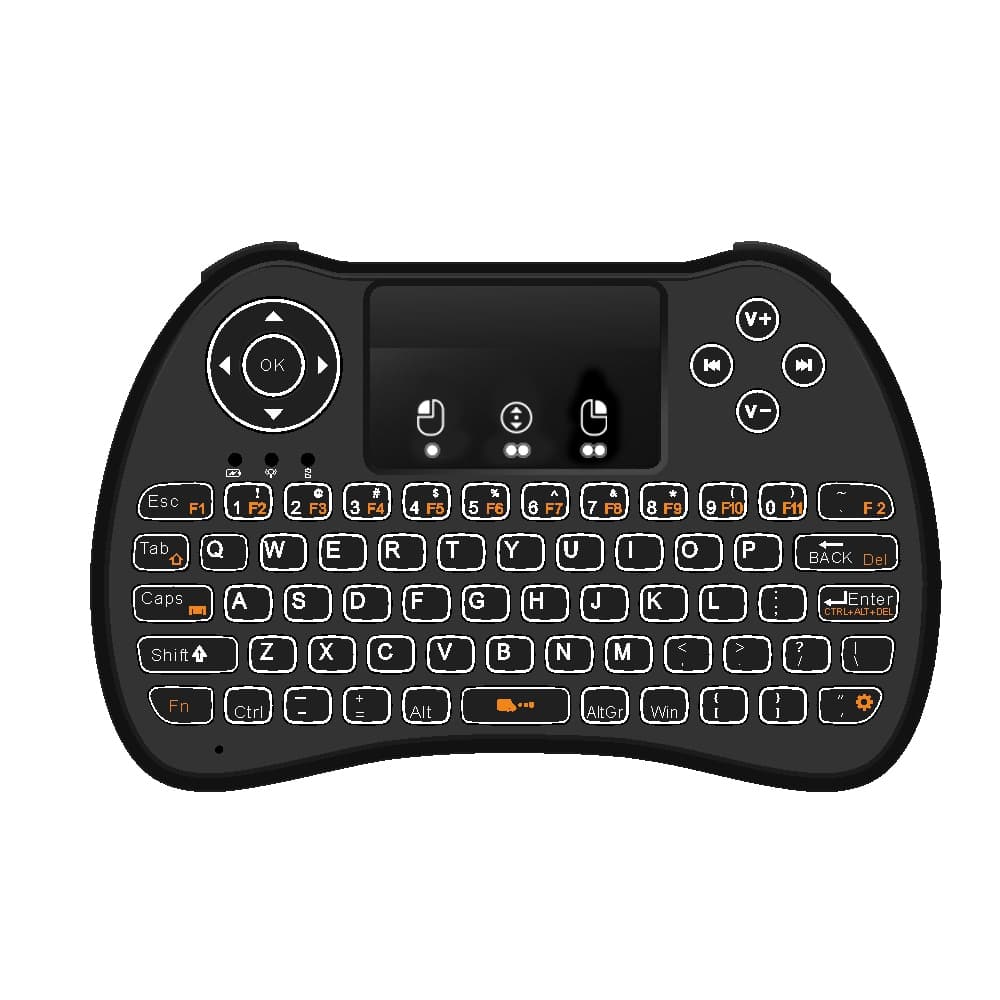 H9 2.4GHz Mini Wireless Air Mouse QWERTY Keyboard with White Backlight & Touchpad for PC