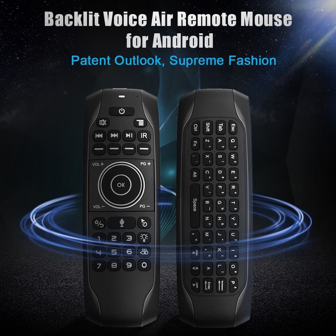 G7V Pro Backlit Air Mouse Remote — 2.4GHz Wireless Keyboard — detail 1