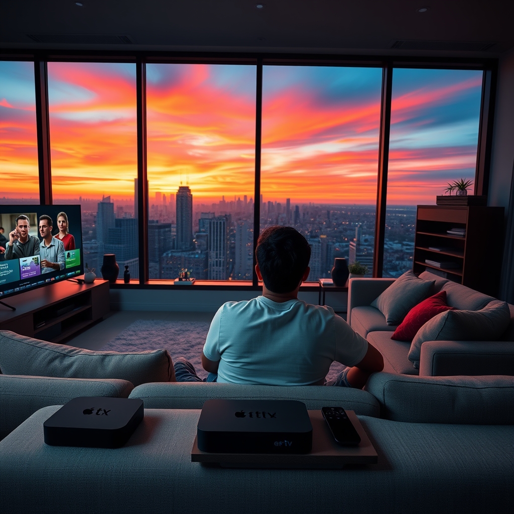 A person holding a remote control in front of a TV with multiple channels on the screen, representing IPTV subscription